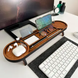 Handcrafted Wooden Desk Organizer & Docking Station