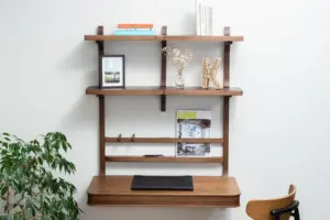 Wall-Mounted Folding Desk with Storage