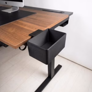 Matte Black Clamp-On Desk Storage Bin