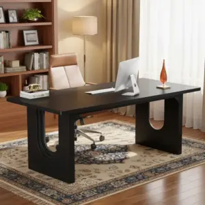 71-Inch Modern Wood Executive Desk with Double Pedestal Base